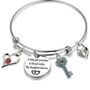 New Inspirational Stainless Steel Charm Gift Bracelet For Daughter
